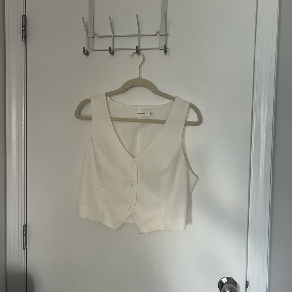 White Button-Up Vest